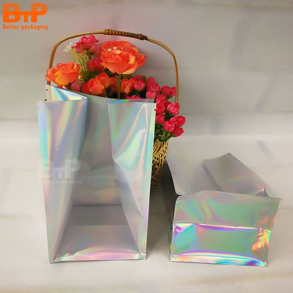 Customized Brand Logo Aluminum Foil Packaging Bag Holographic Laser Packaging Pouch Bag with Zipper Package