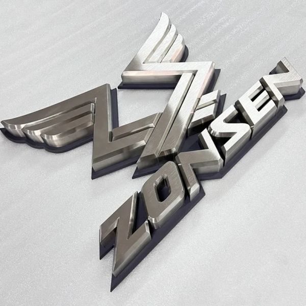 Custom Brushed Stainless Steel 3D Letters Non-Illuminated Metal Sign
