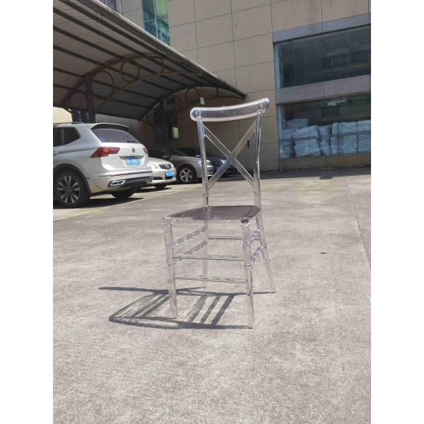 25.5 Inches Crystal Wedding Hall Resin Chiavari Chair Plastic Transparent Color