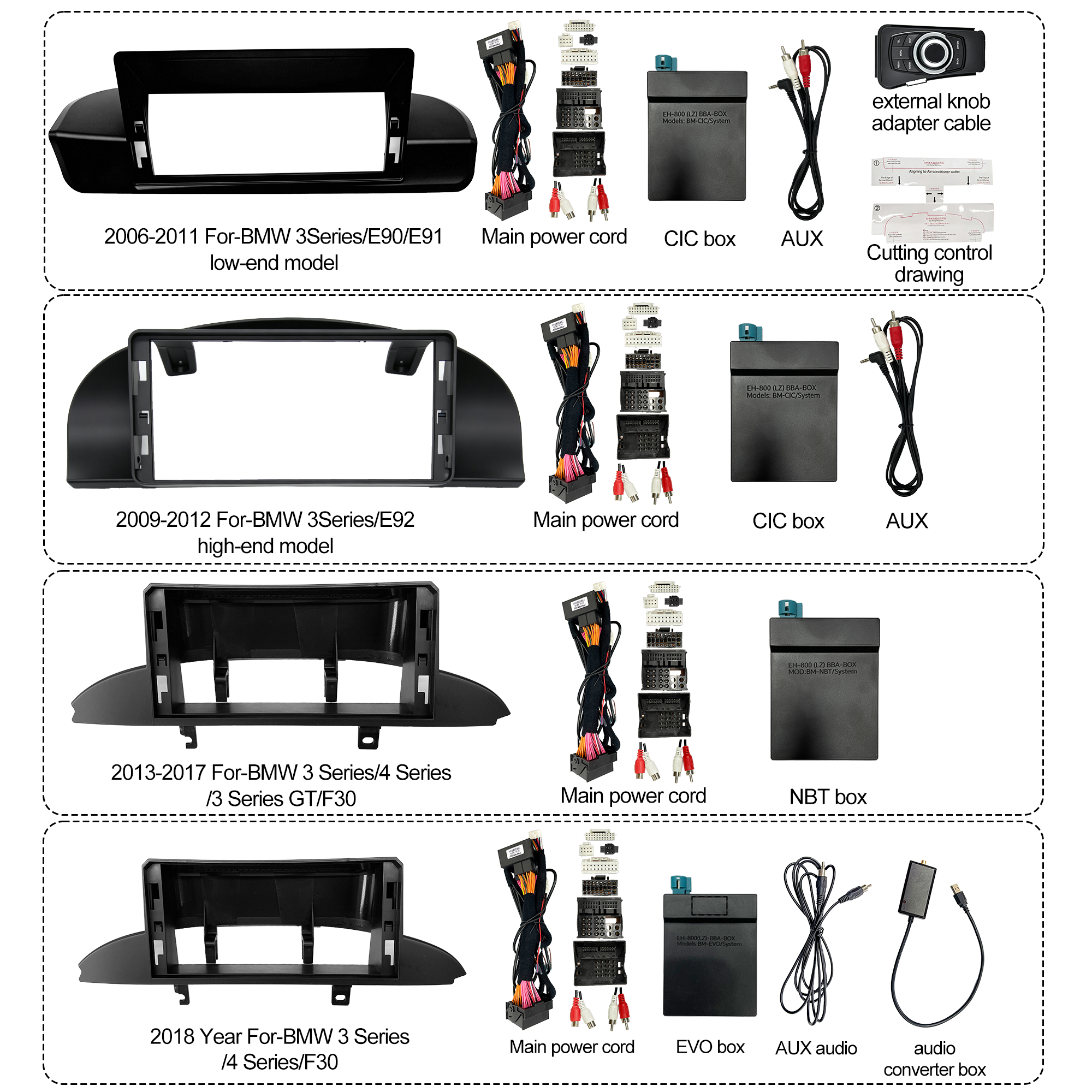 High Quality 12.3inch Car DVD Plaiyer Complete Set Including Frame Cable Canbus for BMW 3 Series/E90/E91-Low 2006-2011