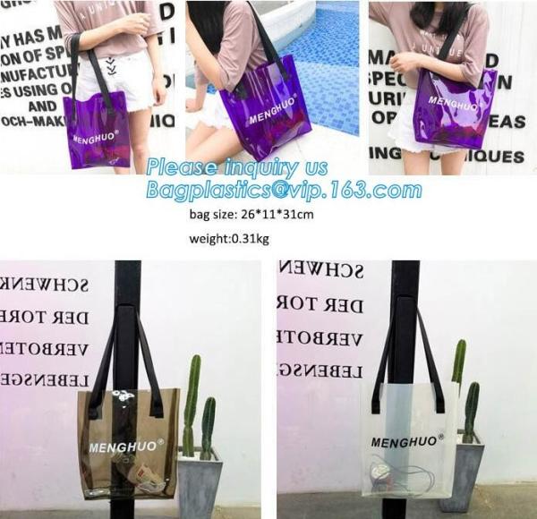 Zipper closure Stadium Bag Transparent Tote Bag Large Beach Bag And Totes With Zipper Carry Shopping Bag For Women