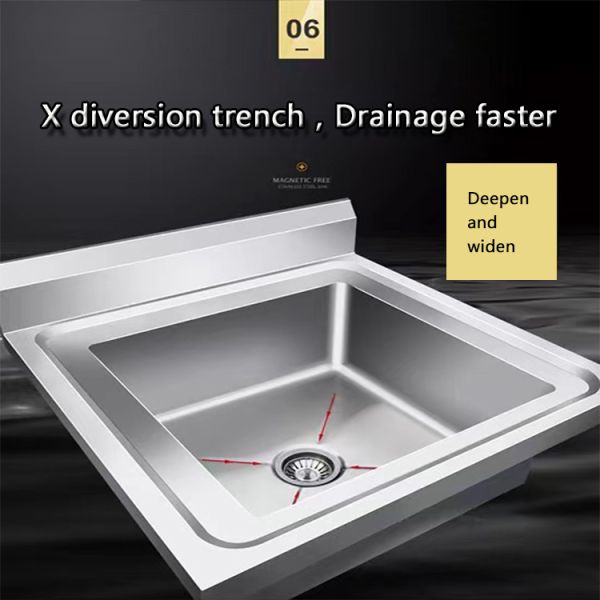 SS304 Stainless Steel 3 Compartment Sink OEM ODM Commercial Wash Sink
