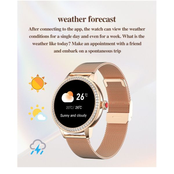 Eraysun China TK26 Lady Smart Watch With Round 1.26inch Fashion Cheap Waterproof 2025 IP67 Waterproof Female XOFIT Smartwatch