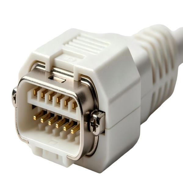 Cable injection molded housing for SCSI/MDI (Mini D-sub) series connectors
