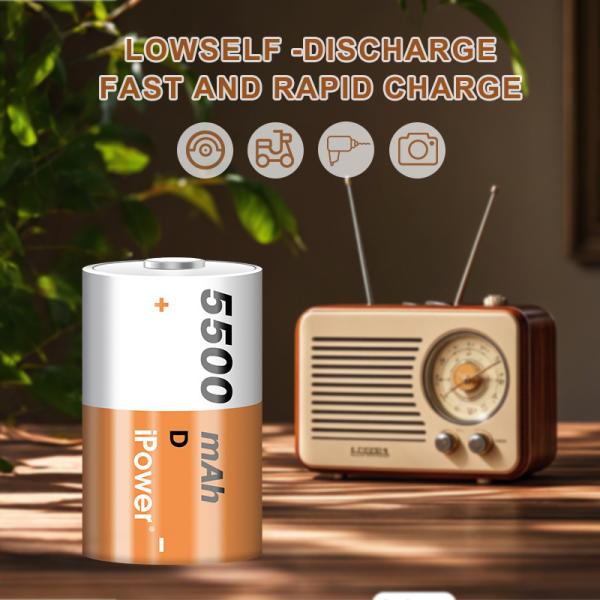 Экологически чистый NiMH аккумулятор 5500mAh 1.2V перезаряжаемые аккумуляторы D с зарядным устройством