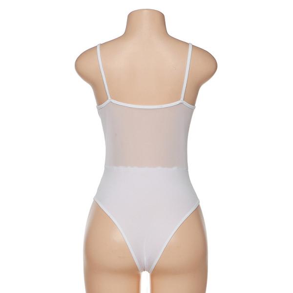 See Through Mesh Low Cut Women's Tank Tops One Piece