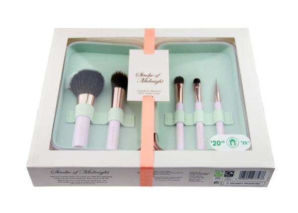 6 Piece Travel Makeup Brush Set With Plastic Handle , Synthetic Hair Makeup Brushes