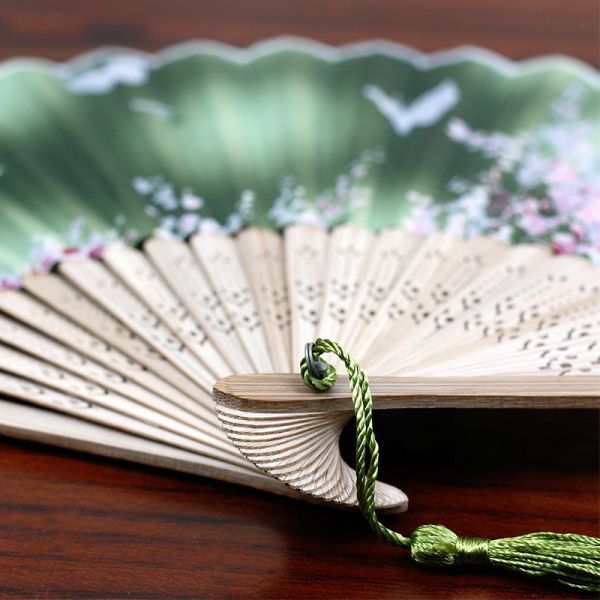 Custom Printed Silk Hand Fans Folding Bamboo Hand Fan for Weddings Favor