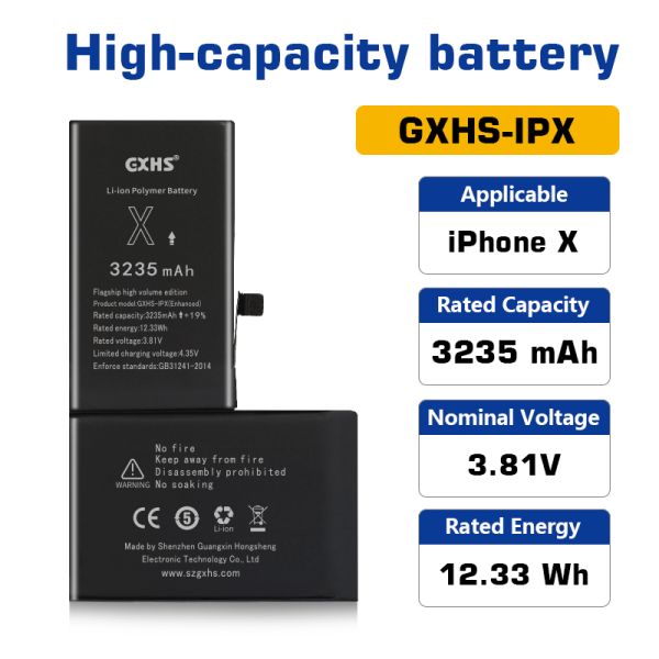 For iPhone X Replacement Battery with 500 Recharge Cycles, OEM Compatibility, and 2716mAH Capacity
