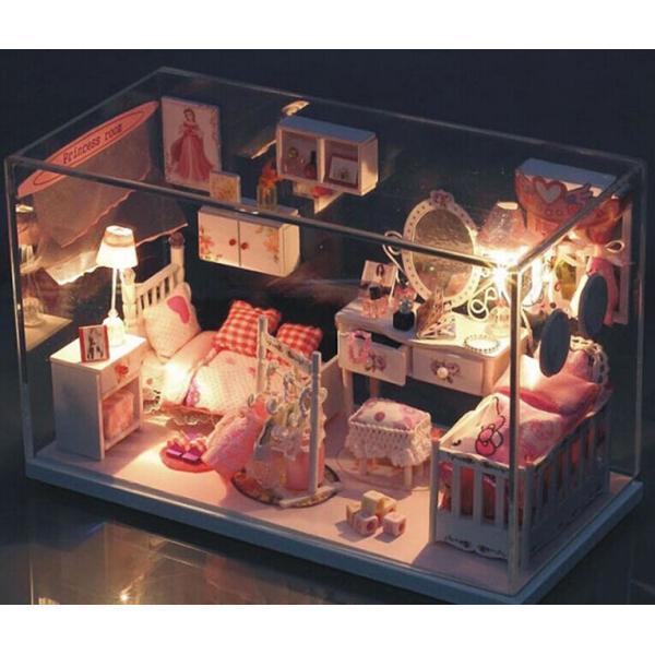 Dollhouse, DIY Lights House, Miniature Set, Romantic Full House, building model