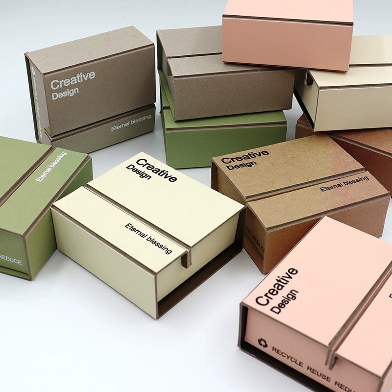 Folding Jewelry Boxes Creative Paper Case With Film Suspension Insert