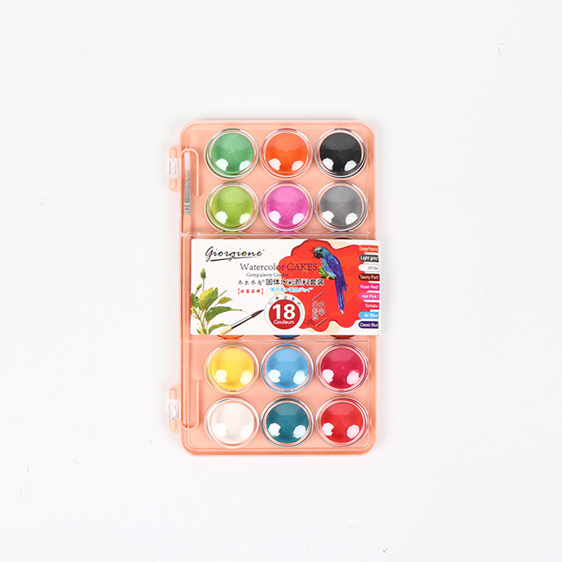 18 Colours Color Pigment Paint Travel Watercolor Set Suitable For Painting Creation And Design