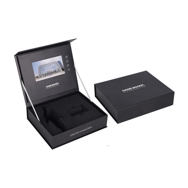 Video Brochure LCD HD Video Invitation Box Manufacturer Gift Packaging 7 Inch 1500gsm Hard Cover + 157gsm C2S Paper Grey