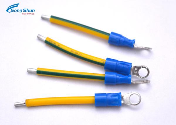 4 Inch 100mm 14AWG PVC Earth Bond Lead , PVC Jacket Wire Cable Assemblies