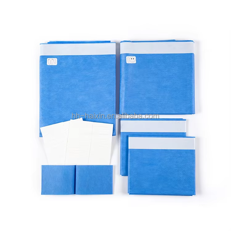 General Surgical Kit Basic Universal Foot Drape with Double-sided Tape Disposable Non-woven Surgical Pack