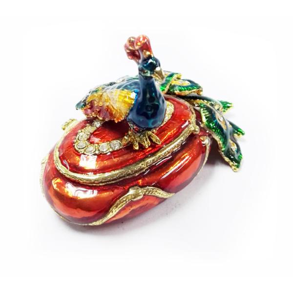 Fashion peacock shaped metal jewelry boxes peacock trinket box jewelry packing box