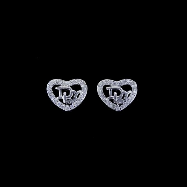Simple Cubic Zirconia Stud Earrings One Main Stone 925 Silver Jewelry For Ladies