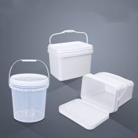 8L épaississement blanc transparent grand contenant en plastique carré avec couvercle de qualité alimentaire