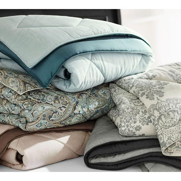 Linen Silk Hotel White Comforter , Non Woven Fabric Grey Down Comforter