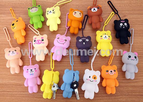 HOT High Quality New Design Cute Bear Silicone Key Bag Eco-friendly Key Case Holder