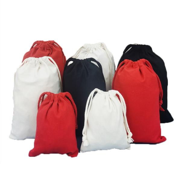 Customized Logo Pattern Cotton Canvas Drawstring Backpack Bag for Basketball Shoes