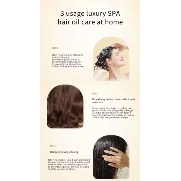 Premium OEM  Hair Essence Polish Oil Gentle Formula Frizz Control Long Lasting Fragrance from Trusted Hair Dye Factory