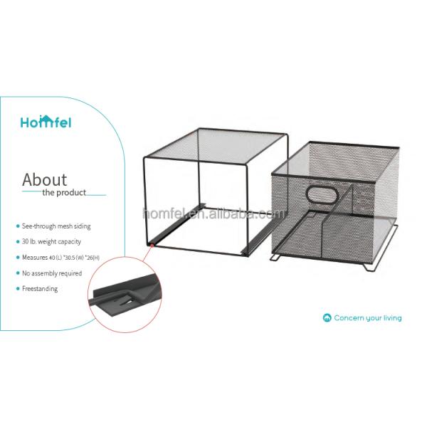 Black Stacking Wire Mesh Home Storage Baskets For Neatening And Organization