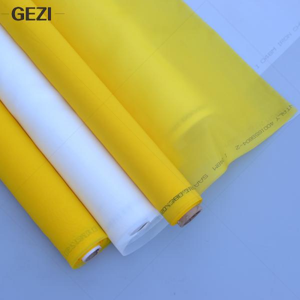 Factory price 60-420 yellow white polyester silk screen printing mesh for textile screen printing
