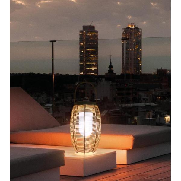 Outdoor Rattan Woven Solar Lights Lantern Waterproof For Garden Landscape