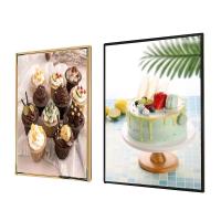 Ultra Slim Publicidade Light Boxes Restaurante loja vidro temperado Led Light Box
