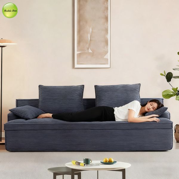 OEM Oversized Fabric Black Microfiber Couch Vacuum Packed 3 Seater