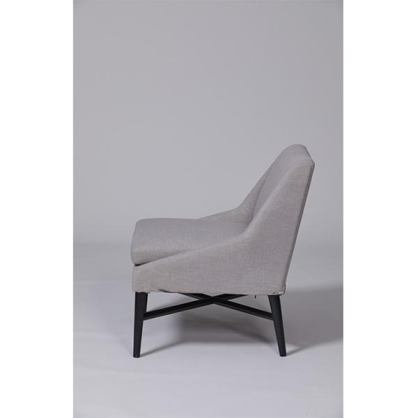 Fashion Living Room Couches Light Grey Upholstered Single Sofa With Black Coated Base