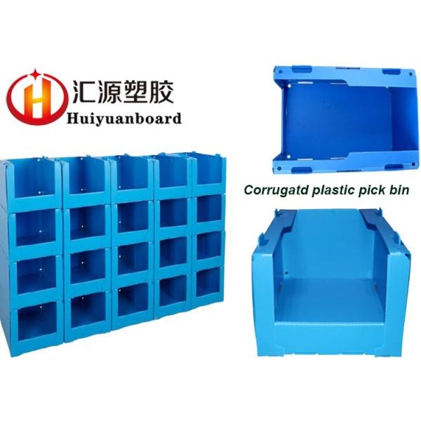 Blue Stackable Strong Polypropylene Corrugated Plastic Bin Fireproof