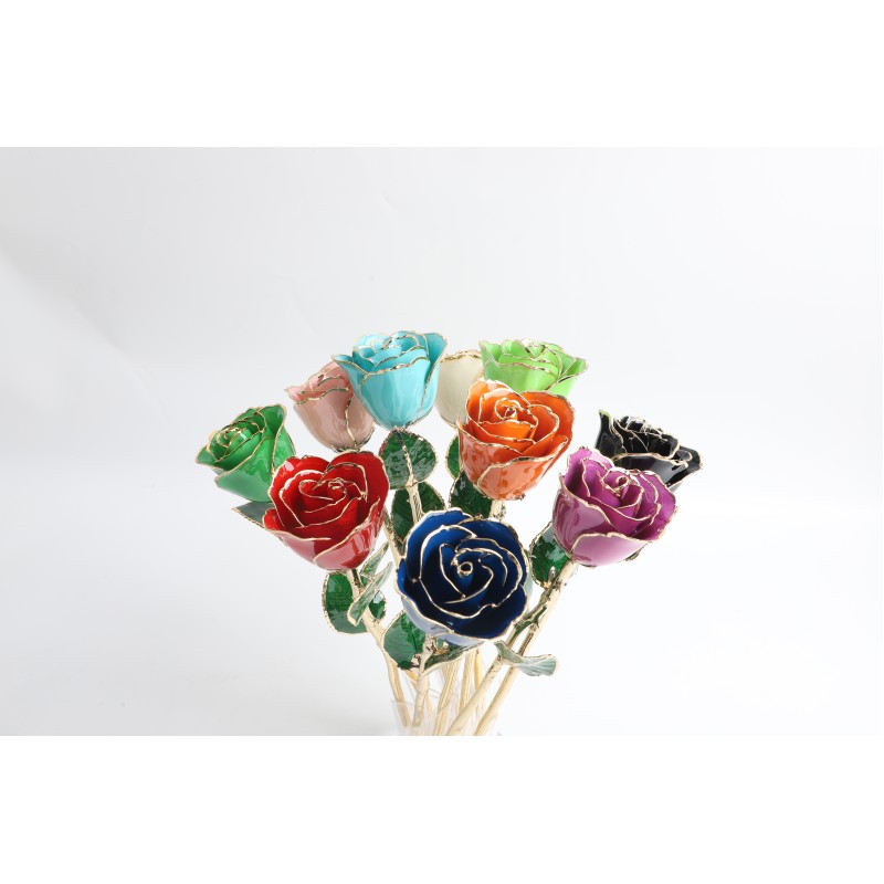 Gold Plated  Rose Preserved Fresh Flower  Wholesale Preserved Rose Manufacture Directly Supply for Christmas Valentine Day Gift