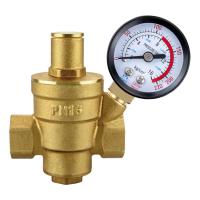 PN16 1/2inch 3/4inch Brass Water Pressure Regulator Valve with Gauge