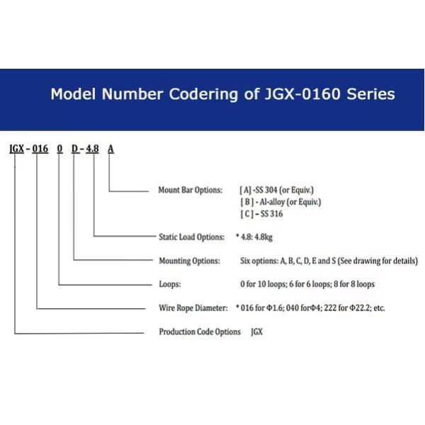 Corrosion Resistant Stainless Steel JGX-0160D-4.8A Wire Rope Vibration Isolator for Precise Instruments