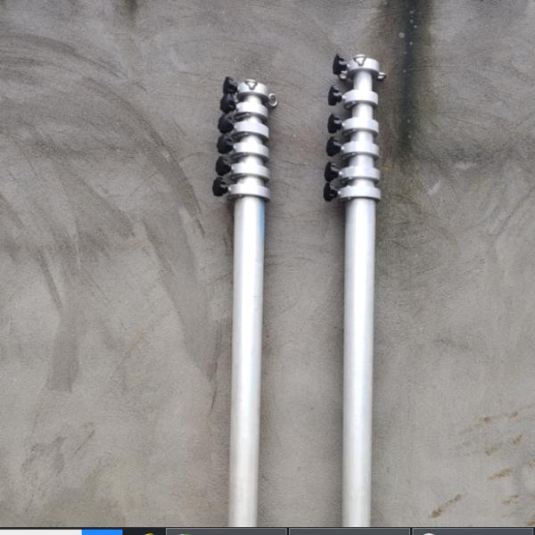 Heavy Duty 20ft 30ft Mast Aluminum Telescoping Mast Hand Crank Up Max Load 20kg