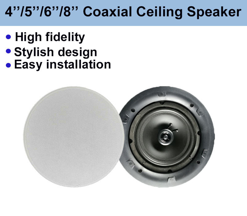 40W Two Way 8 Inch Coaxial Ceiling Speaker ABS Sound PA System Speaker