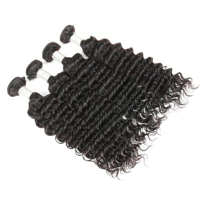 Do cabelo peruano real de trama do Virgin do cabelo extensão profunda do cabelo humano da onda 100%