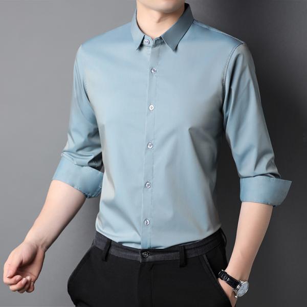 Camiseta masculina de talla grande con revestimiento de viscosa y mangas largas de algodón de poliéster