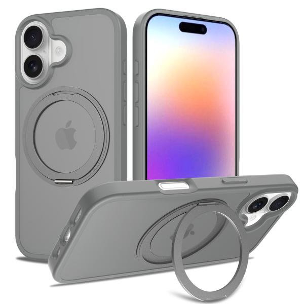 Customized Apple 17 Mobile Phone Case With Stand 360 Rotation IPhone16pro Magnetic Anti-Fingerprint Skin-Feel Mobile Phone Case