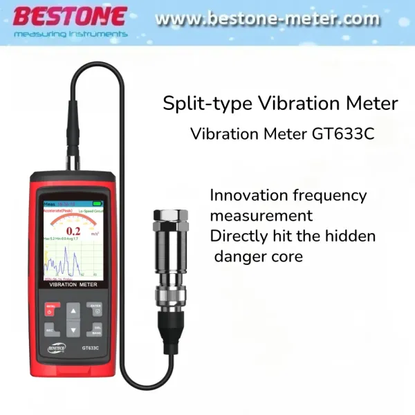 GT633C Vibrometer with 2000mAh Lithium Battery 8MB Storage Space and TFT Large Display Screen Vibration Meter