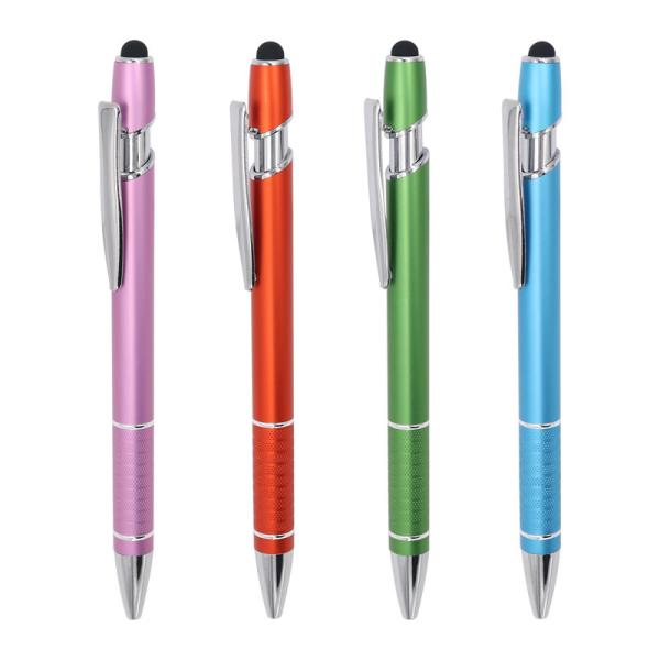Touch Screen Metal Aluminum Ballpoint Pen 2 in 1 Maggi Pen Multiple Colors Logo Ball Pen