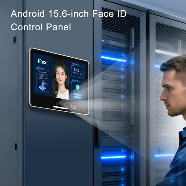 SI-C156 Android Rack Face Recognition Terminal – Featuring a 15.6 Inch Touchscreen, Dual Lens Live Detection, and Support for 50,000 Face Database with Third-Party Integration