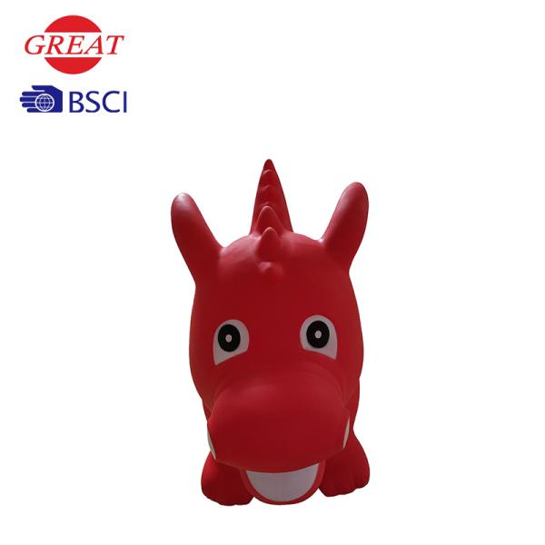Red Dinosaur Space Hopper Environmental Friendliness Material Non Slip