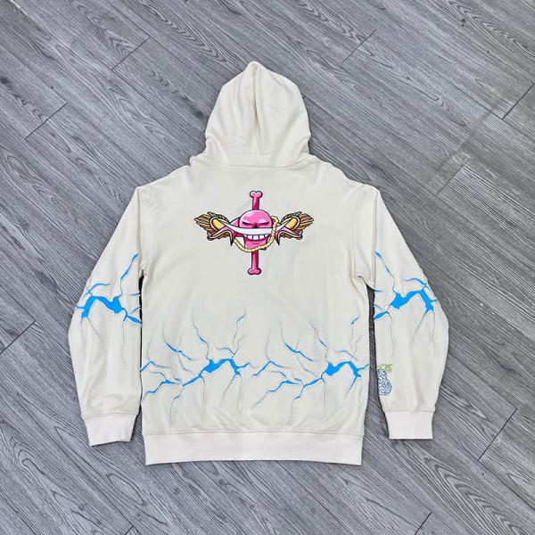 Embroidery personalizado Logotipo de dibujos animados de anime Pullover de socorro ropa callejera Pique Forro de algodón Hoodies Fabricantes