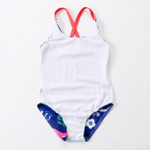 Girl's Criss Cross Seam with dinosaur print one piece swimwear