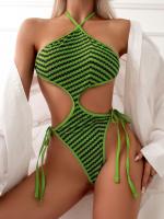 Cor verde 84-89 Cm Hip Feminino Traje de banho Underwire Moda Confortável