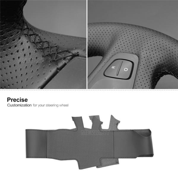 Custom Hand Stitching Black Artificial Faux Leather Steering Wheel Cover for Renault Clio 4 IV Captur 2012 2013 2014 2015 2016