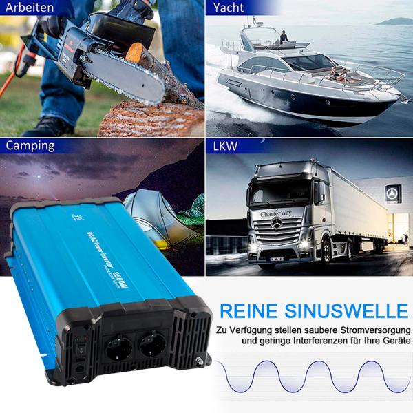 Solarvertech 12V Pure Sine Wave Power Inverter Single Output 2500 Watt